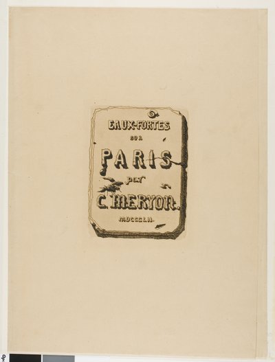Titelsida till Eaux-Fortes sur Paris av Charles Meryon