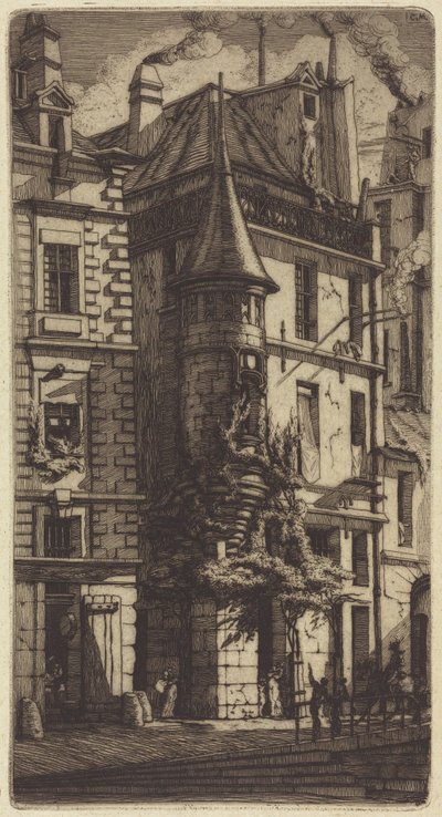 Torn i rue de la Tixéranderie, Paris av Charles Meryon