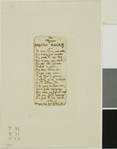 Verser tillägnade Eugène Bléry, nr 1 av Charles Meryon