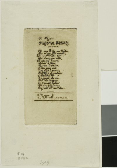 Verser tillägnade Eugène Bléry, nr 2 av Charles Meryon