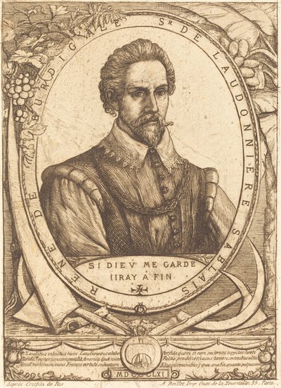 René Laudonniere Sablais (De Burdigale) av Charles Meryon after Crispijn de Passe I