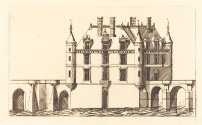 Chateau de Chenonceau, 1:a tallrik (The Chateau of Chenonceau, 1:a tallrik) av Charles Meryon after Jacques Androuet Ducerceau I