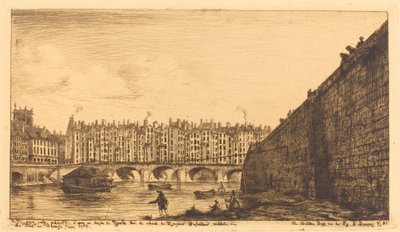 Pont-au-Change, Paris, cirka 1784 av Charles Meryon after Victor Jean Nicolle