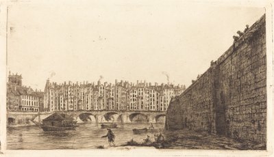 Pont-au-Change, Paris, cirka 1784 av Charles Meryon after Victor Jean Nicolle