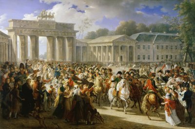 Franska: Entrée de Napoléon à Berlin. 27 octobre 1806 Napoleon I:s intåg i Berlin den 27 oktober 1806 av Charles Meynier