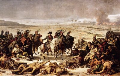 Napoleon på slagfältet vid Eylau, 9 februari 1807 av Charles Meynier