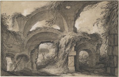 Bågar av de större baden i Hadrianus villa av Charles Michel Ange Challe