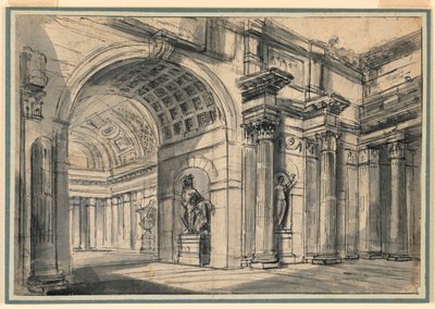 Arkitektonisk Fantasy: Palace Interiör av Charles Michel Ange Challe