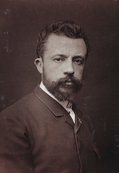 Konstnärligt och biografiskt album, 5:e årgång, Salong 1885; porträtt av den belgiske målaren Évariste Carpentier (1845-1922) av Charles Michelez