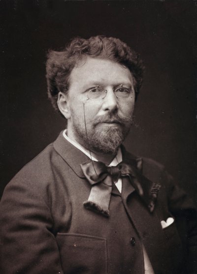 Konstnärligt och biografiskt album, 5:e årgång, Salong 1885; porträtt av den franske målaren Alfred-Pierre Joseph Agache (1843-1915) av Charles Michelez