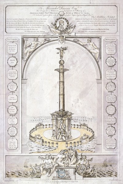 Design för ett monument till amiral Lord Nelson i form av en kolumn, 1806 av Charles Middleton