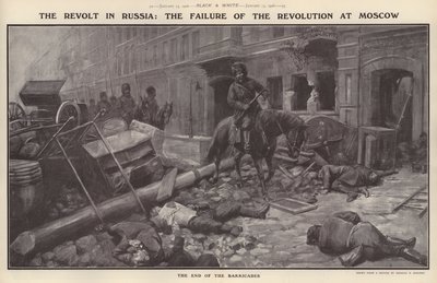 Revolten i Ryssland: Revolutionens misslyckande i Moskva (litho) av Charles Mills (after) Sheldon