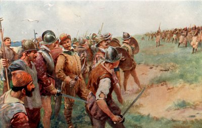 Drakes parti attackerad av patagonierna av Charles Mills Sheldon