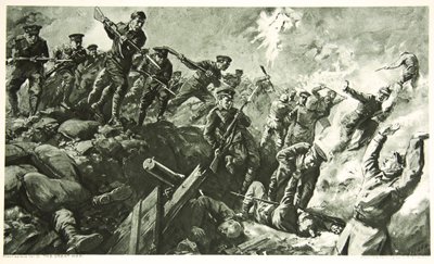 Infångandet av de tyska skyttegravarna vid Neuve Chapelle av Charles Mills Sheldon