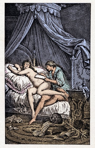 Illustration till "Liaisons Dangereuses" (gravyr) av Charles Monnet