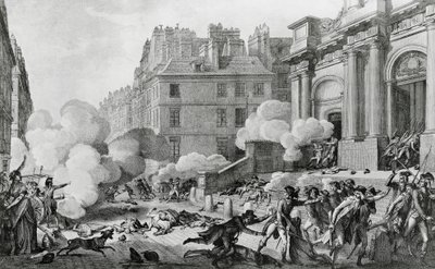 Napoleon Bonaparte (1769-1821) undertrycker den rojalistiska revolten framför Eglise Saint-Roch i Paris av Charles Monnet