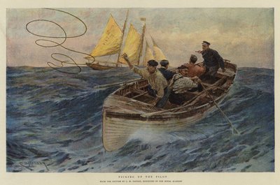 Plocka upp piloten (chromolitho) av Charles Murray (after) Padday