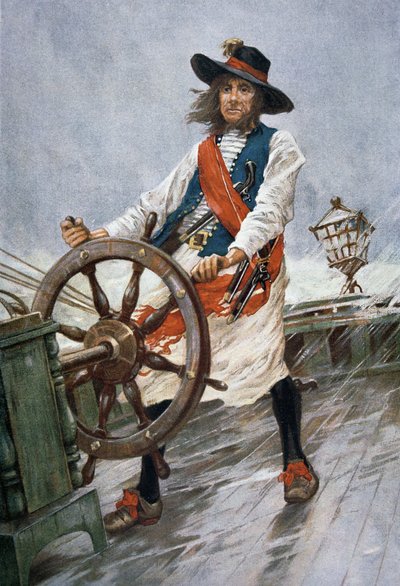 En sjörövare-pirat (färglitografi) av Charles Murray Padday