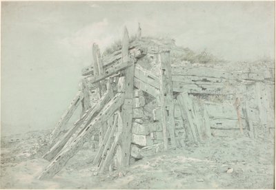 En studie för "Under vågbrytaren" (kroppsfärg) av Charles Napier Hemy