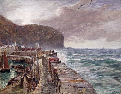 Clovelly Pier av Charles Napier Hemy