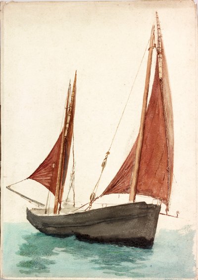 Fiskebåt (bodycolour) av Charles Napier Hemy