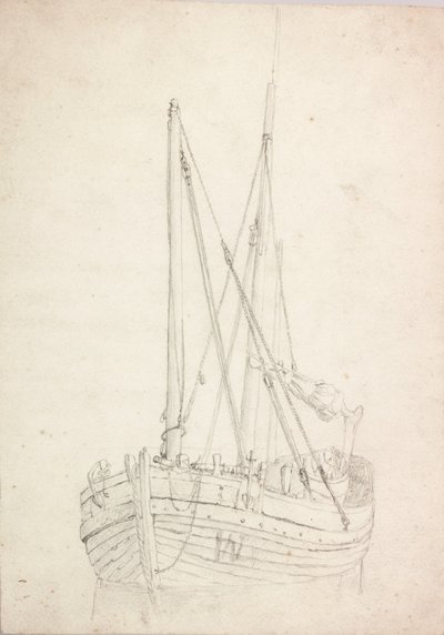 Studie av fiskebåt av Charles Napier Hemy