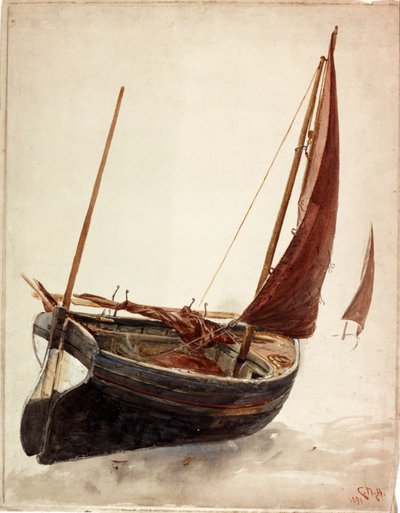 Studie av en båt (kroppsfärg) av Charles Napier Hemy