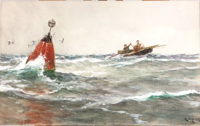 Den röda bojen (bc och wc på kortet) av Charles Napier Hemy