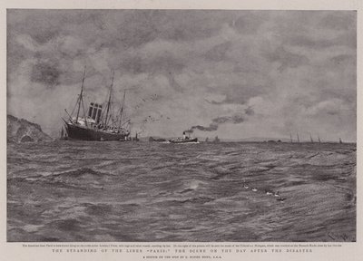 Strandningen av fartyget Paris, scenen dagen efter katastrofen av Charles Napier Hemy