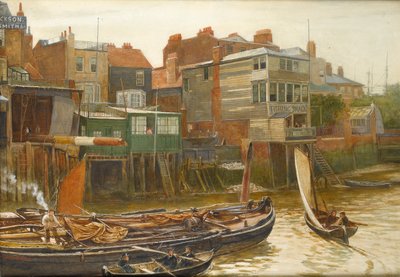 Themsen vid Cold Harbour, Blackwall, 1896 (wc på papper) av Charles Napier Hemy