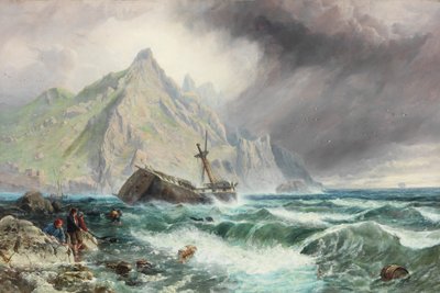 En fregatt som förliste på Spaniens sydkust, 1863 av Charles Napier Hemy