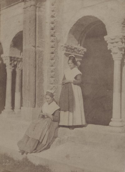 Arlésiennes i klostergången vid Saint-Trophime "Arles" av Charles Nègre