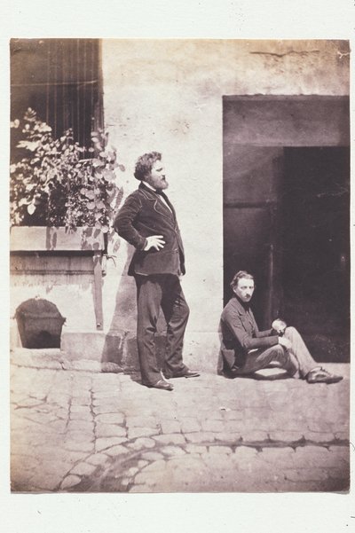 Henri Le Secq och Gustave Le Gray (?) på Charles Nègres gård av Charles Nègre