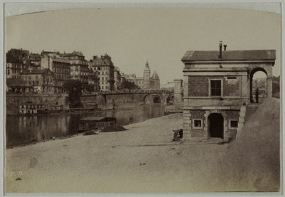 Tullpaviljong, hamnen vid Hôtel-de-Ville och Île de la Cité med Conciergerie, 4:e arrondissementet, Paris. av Charles Nègre
