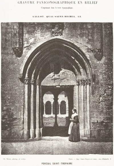 Saint-Trophime-portalen; ingång till klostergården, Arles, Saint-Trophimes metropolitankyrka av Charles Nègre
