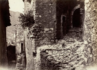 En gata i Sainte-Agnès nära Roquebrune av Charles Nègre