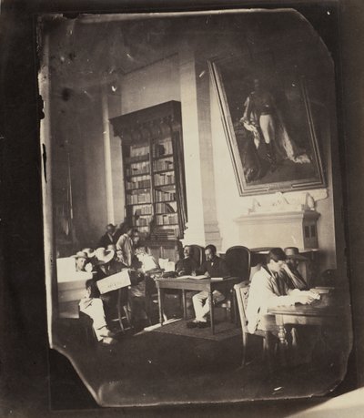Imperialistisk asyl i Vincennes: biblioteket, 1858-59. av Charles Nègre