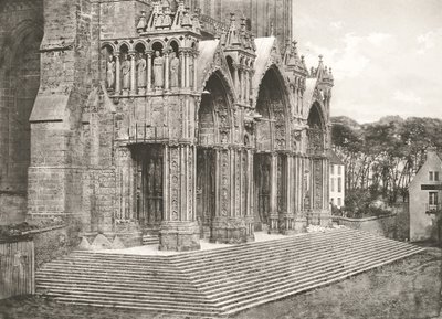 Chartres katedral - Portico du Midi XII-talet, ca. 1854, tryckt ca. 1857. av Charles Nègre
