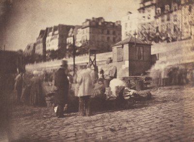 Marknadsscen vid hamnen i Hotel de Ville, Paris marknadsplats vid hamnen i..., före februari 1852. av Charles Nègre