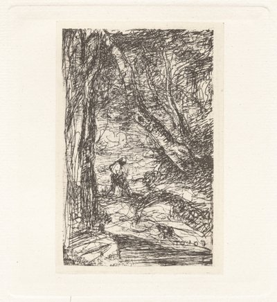 Tallrik XI – Vedhuggaren (Plåt XI – Vedhuggaren) av Charles Nègre, Jean Baptiste Camille Corot, André Jammes