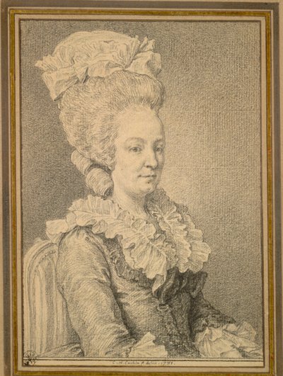 Halvlångt porträtt av en sittande kvinna, 1781. av Charles Nicolas Cochin