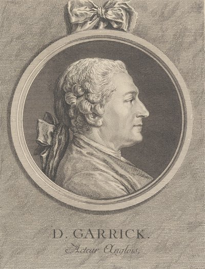 Porträtt av David Garrick, 1764 av Charles Nicolas Cochin