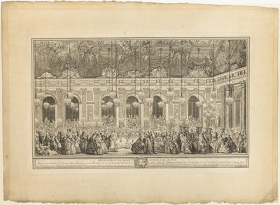Dekoration för en maskeradbal anordnad av kungen av Charles Nicolas Cochin I