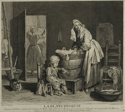 Tvättkvinnan av Charles Nicolas Cochin I