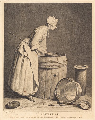 Ekorren av Charles Nicolas Cochin I after Jean Siméon Chardin