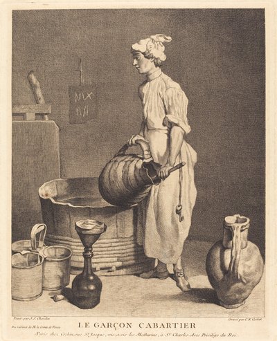 Gästgivarepojken av Charles Nicolas Cochin I after Jean Siméon Chardin