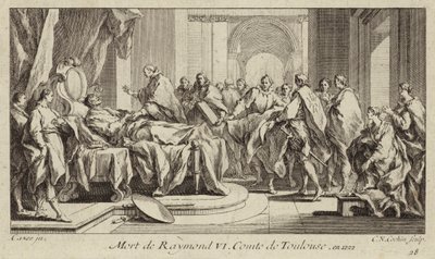 Raymond VI, greve av Toulouse död av Charles Nicolas II Cochin