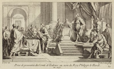 Innehav av grevskapet Toulouse i namn av kung Filip III av Frankrike av Charles Nicolas II Cochin