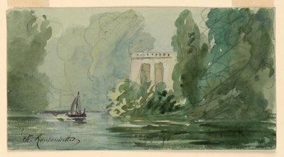 Imaginärt landskap av Charles Nicolas Ransonnette