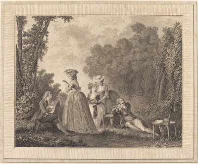 Den trevliga konserten av Charles Nicolas Varin after Nicolas Lavreince